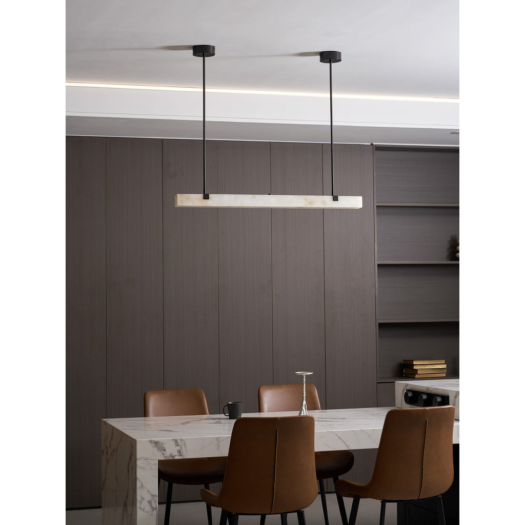 Slim Linear Alabaster LED Pendant Light, product view 19