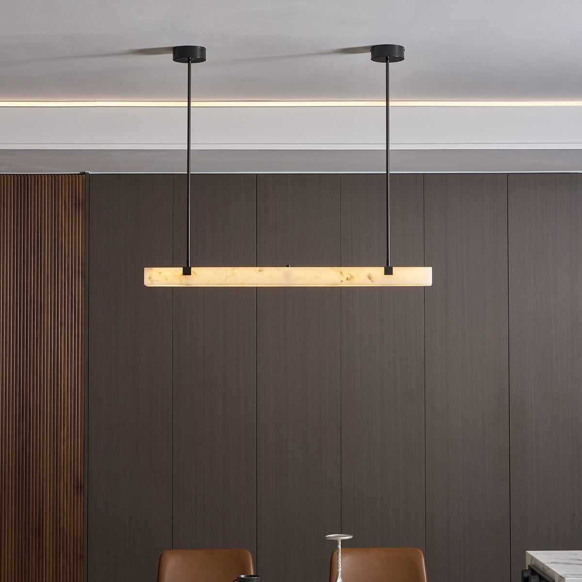 Slim Linear Alabaster LED Pendant Light, product view 22