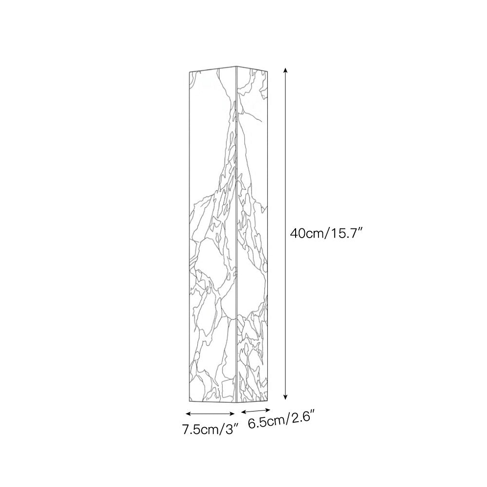 Slim Vertical Marble LED Wall Sconce, product view 3
