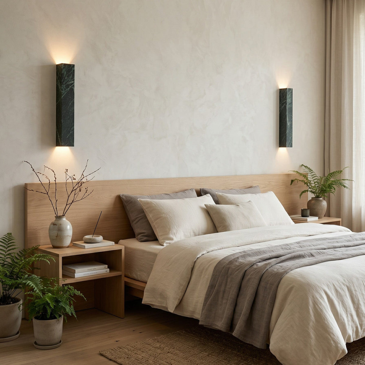 Slim Vertical Marble LED Wall Sconce, product view 4