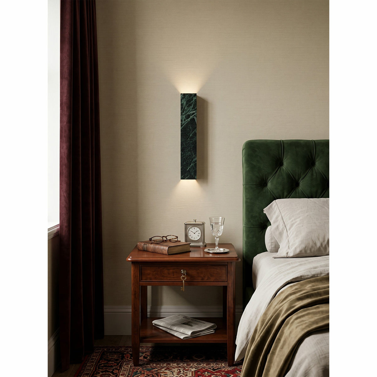 Slim Vertical Marble LED Wall Sconce, product view 9