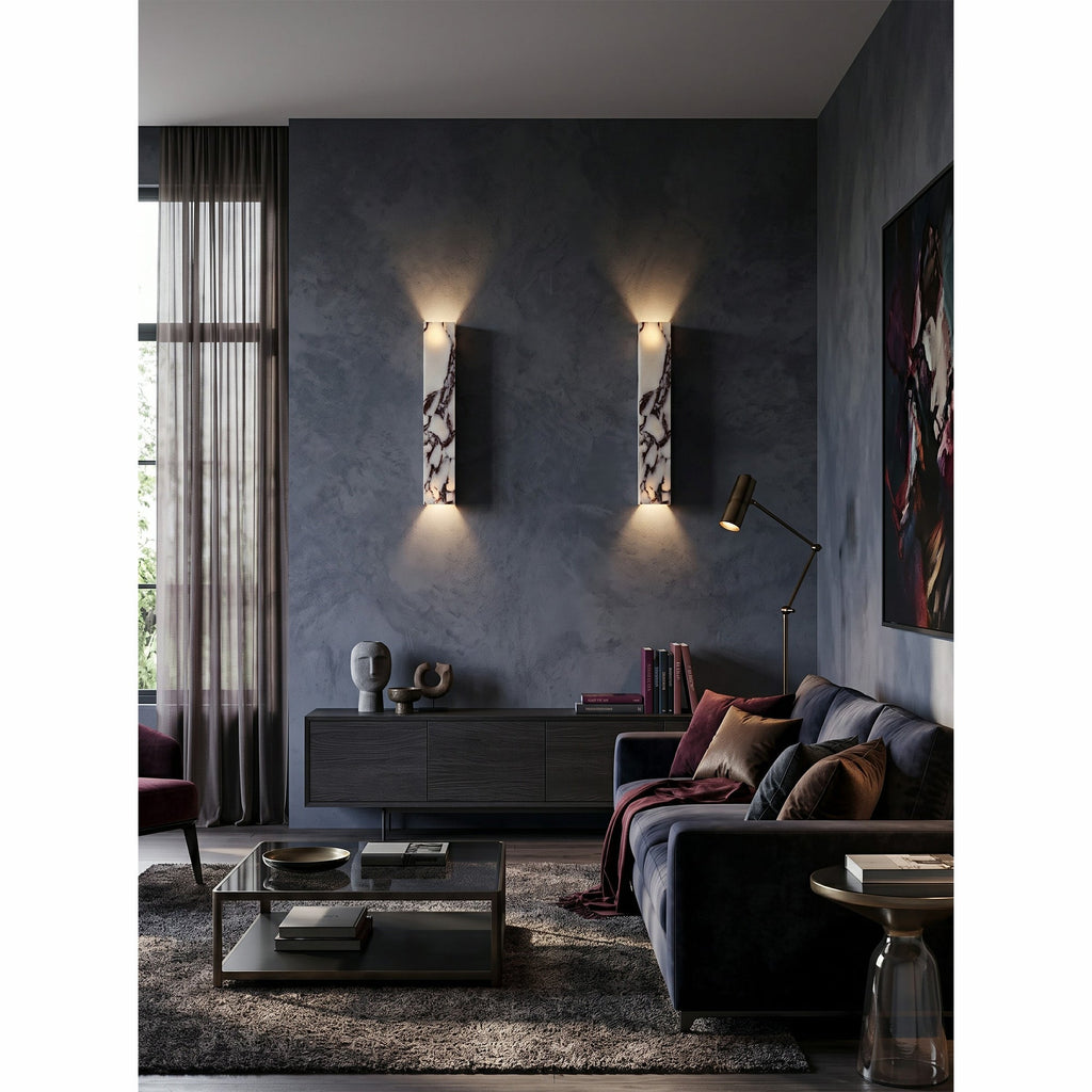 Slim Vertical Marble LED Wall Sconce, product view 10