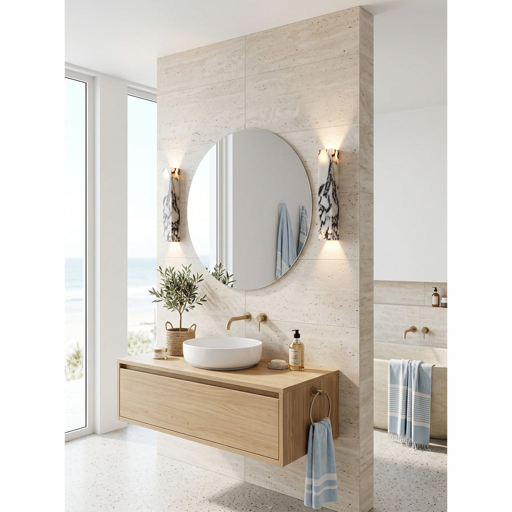 Slim Vertical Marble LED Wall Sconce, product view 12