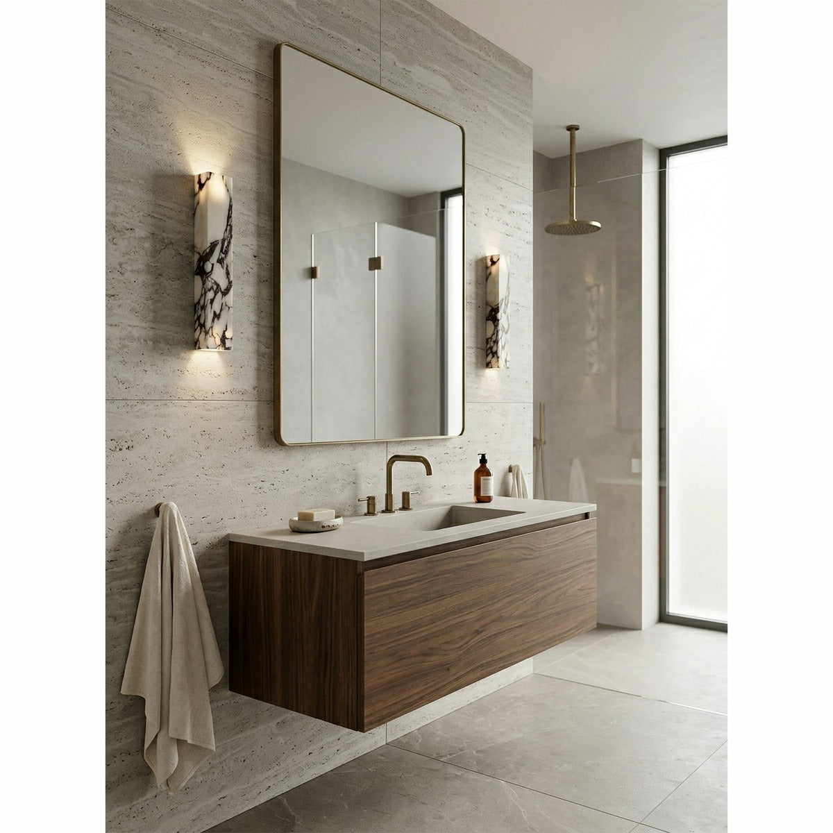 Slim Vertical Marble LED Wall Sconce, product view 18