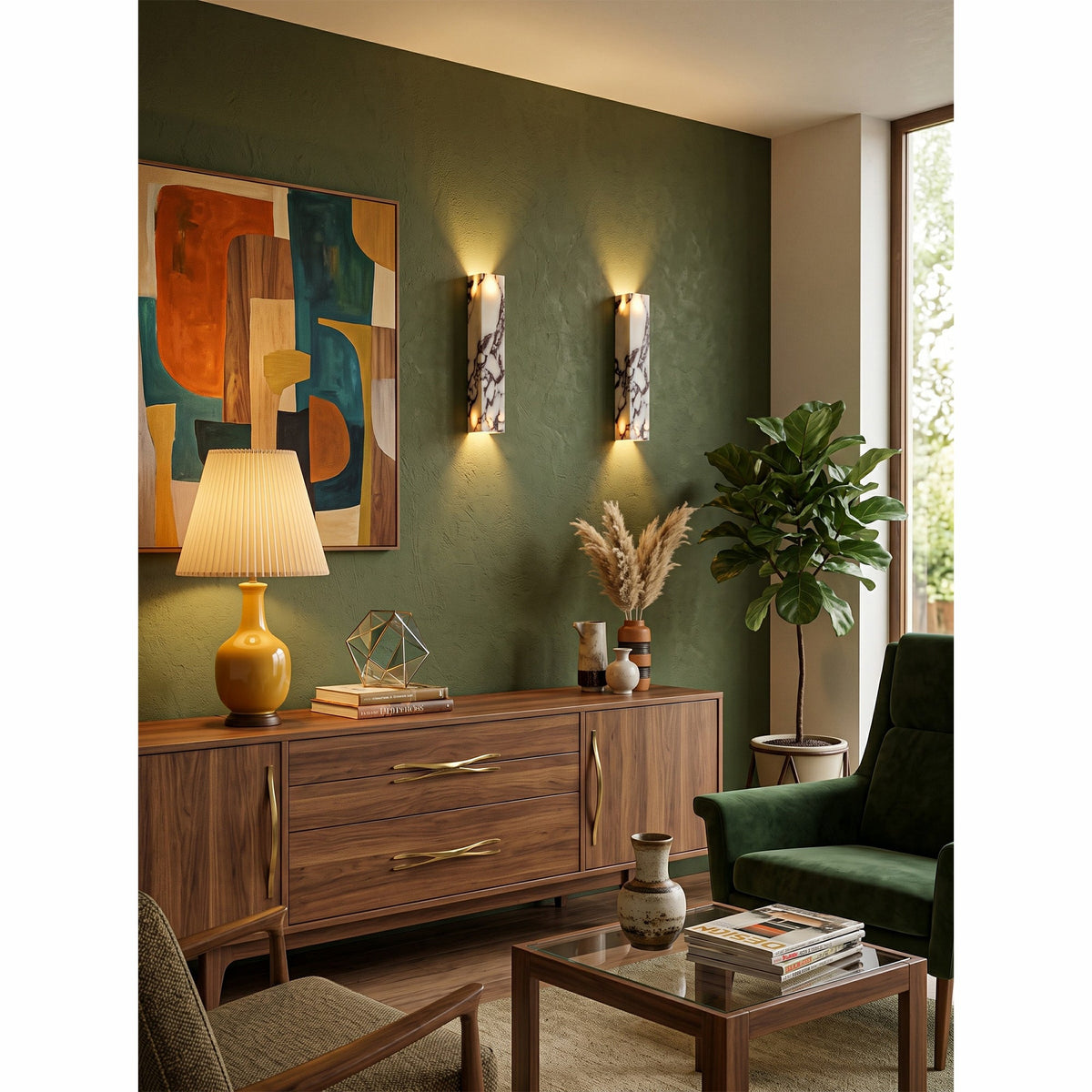 Slim Vertical Marble LED Wall Sconce, product view 21