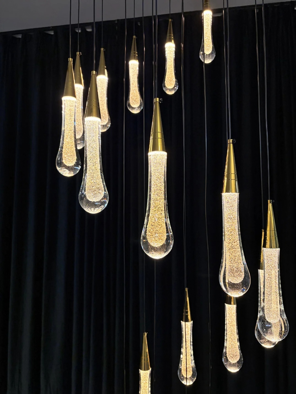 Spiral Raindrop Staircase Ceiling Lighting spiral raindrop chandelier product view