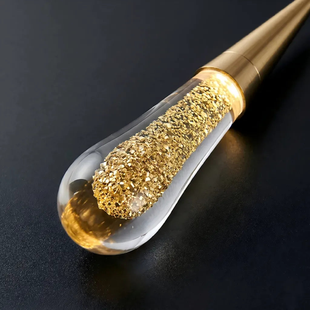 Spiral Raindrop Staircase Ceiling Lighting luxury gold leaf glass pendant texture detail