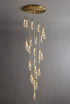 Spiral Raindrop Staircase Ceiling Lighting teardrop pendant chandelier for tall staircases