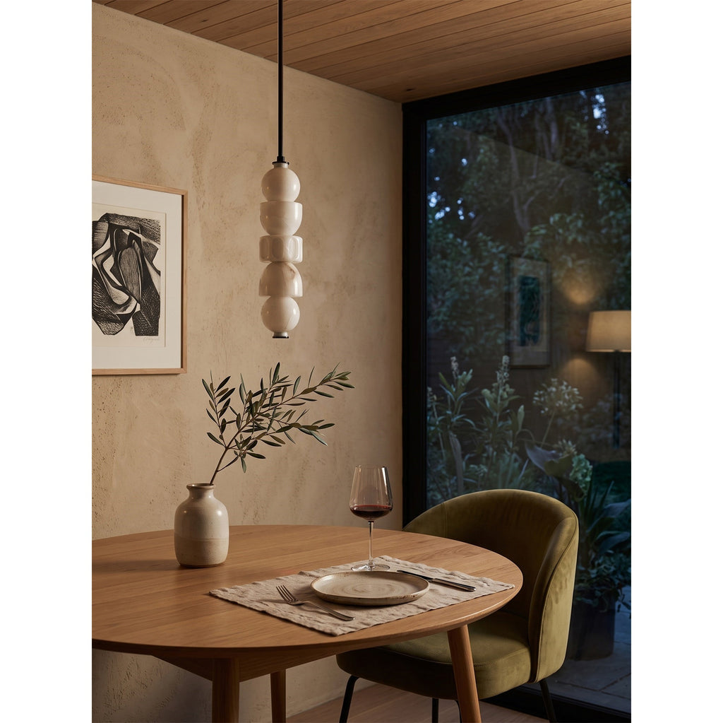 Stacked Geometric Alabaster LED Pendant Light, product view 7