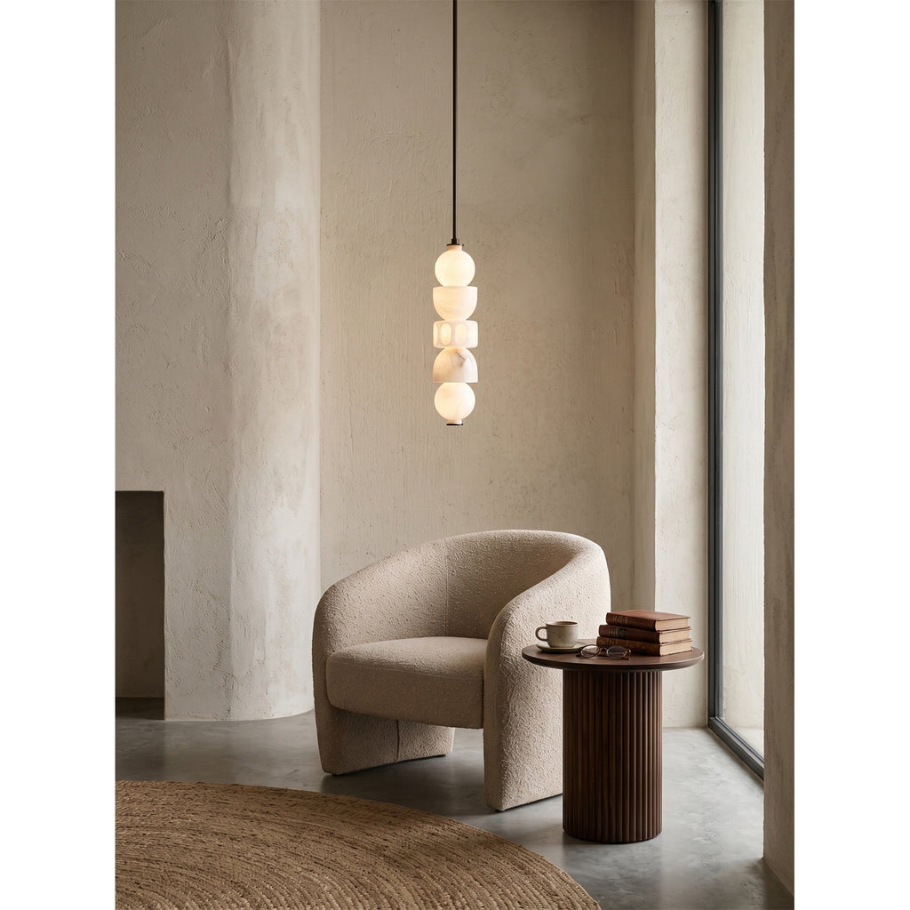 Stacked Geometric Alabaster LED Pendant Light, product view 8