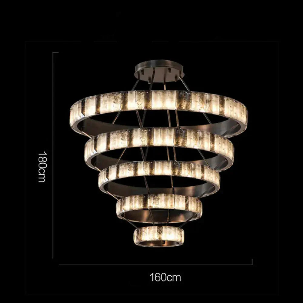 Tiered Alabaster Spiral Chandelier