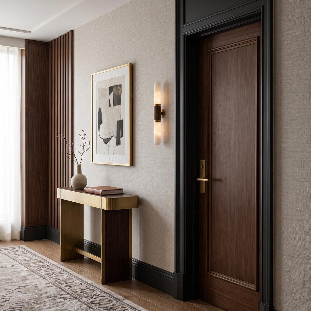 Tall Alabaster Cylinder LED Wall Sconce, product view 10