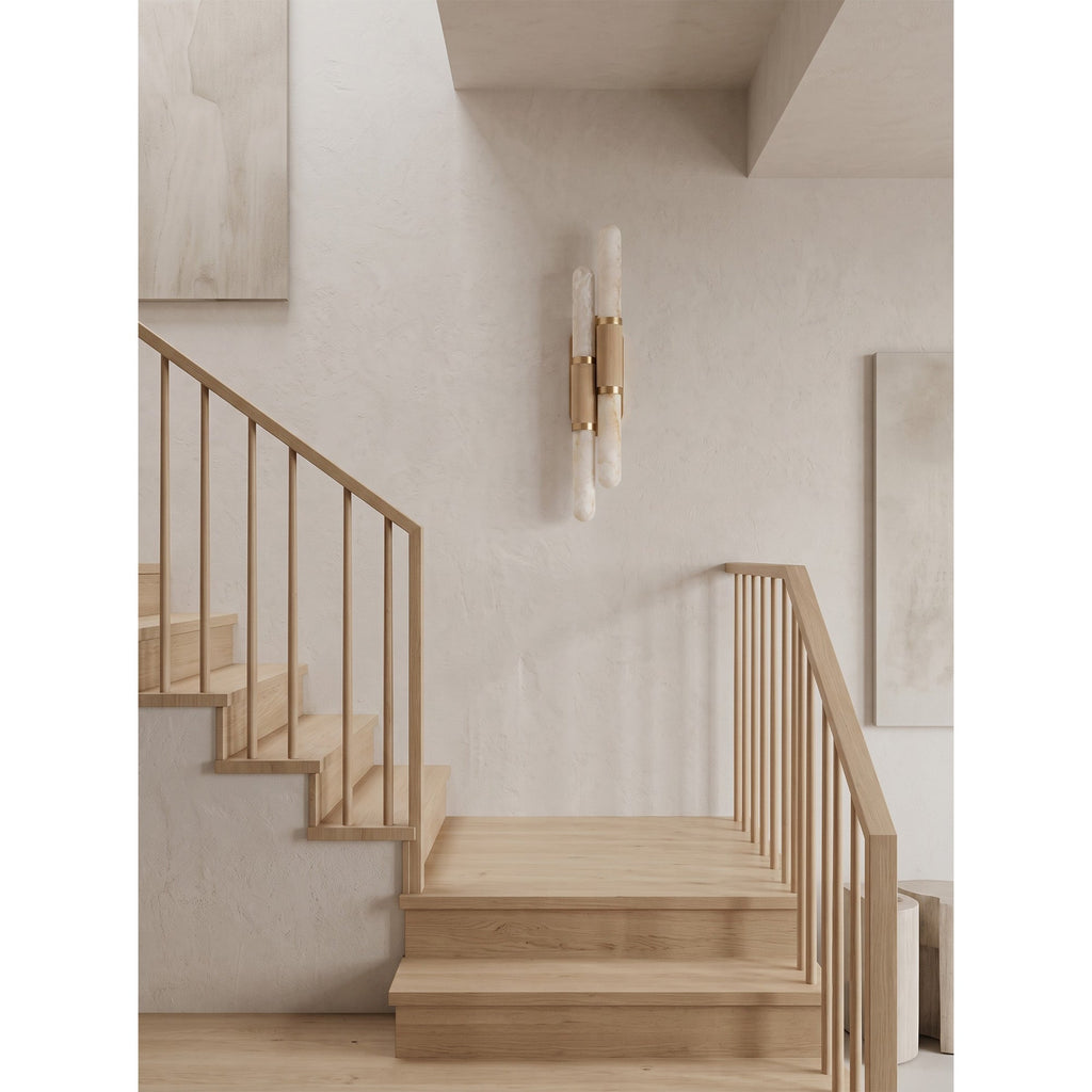 Tall Alabaster Cylinder LED Wall Sconce, product view 15