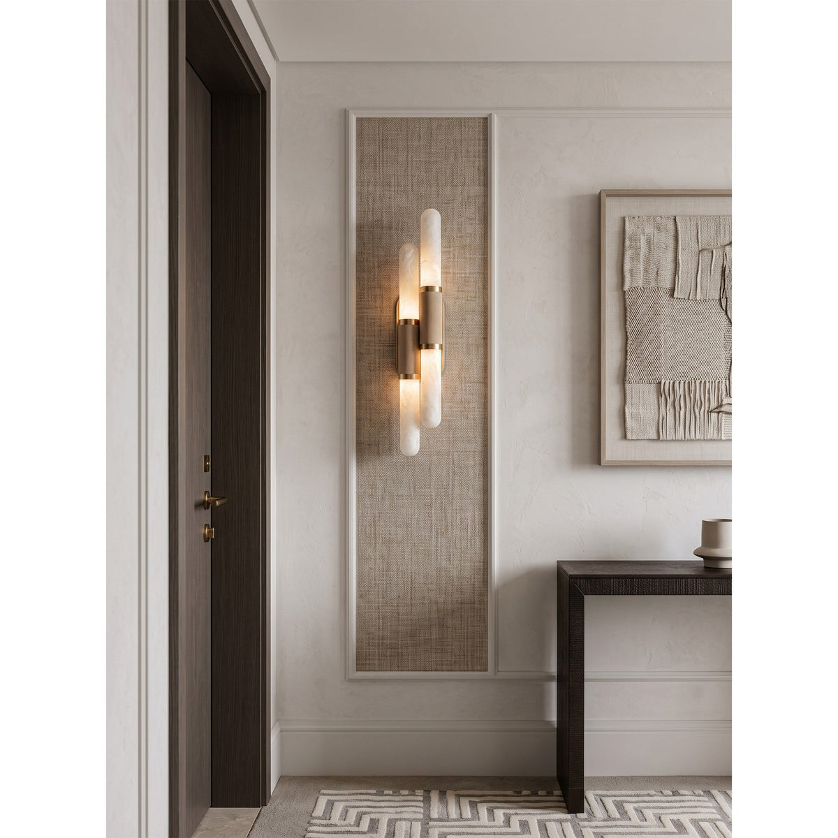 Tall Alabaster Cylinder LED Wall Sconce, product view 17