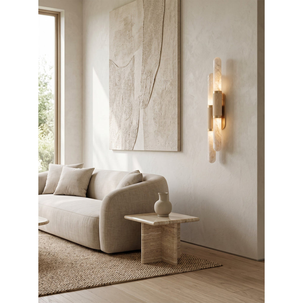 Tall Alabaster Cylinder LED Wall Sconce, product view 19