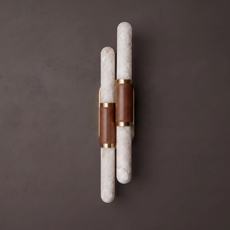 Tall Alabaster Cylinder LED Wall Sconce, product view 22