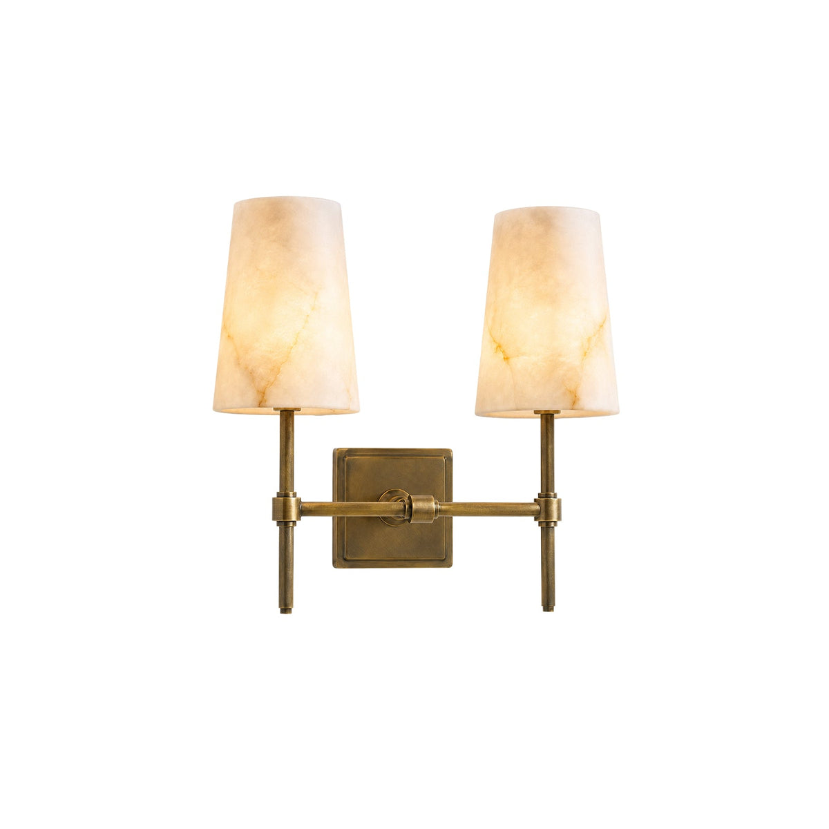 Tall Alabaster Globe Arm Wall Sconce, product view 1