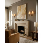 Tall Alabaster Globe Arm Wall Sconce, product view 9