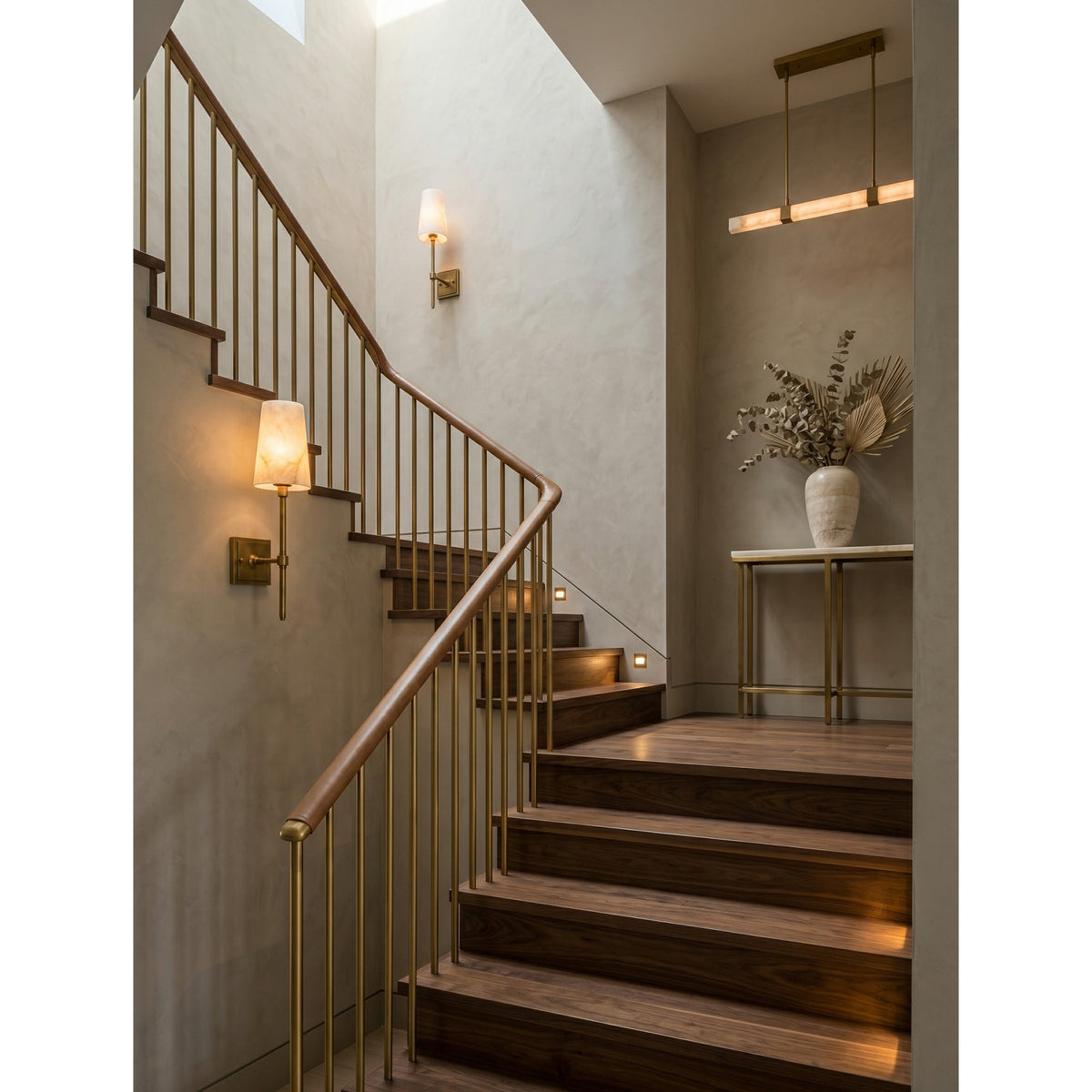 Tall Alabaster Globe Arm Wall Sconce, product view 10