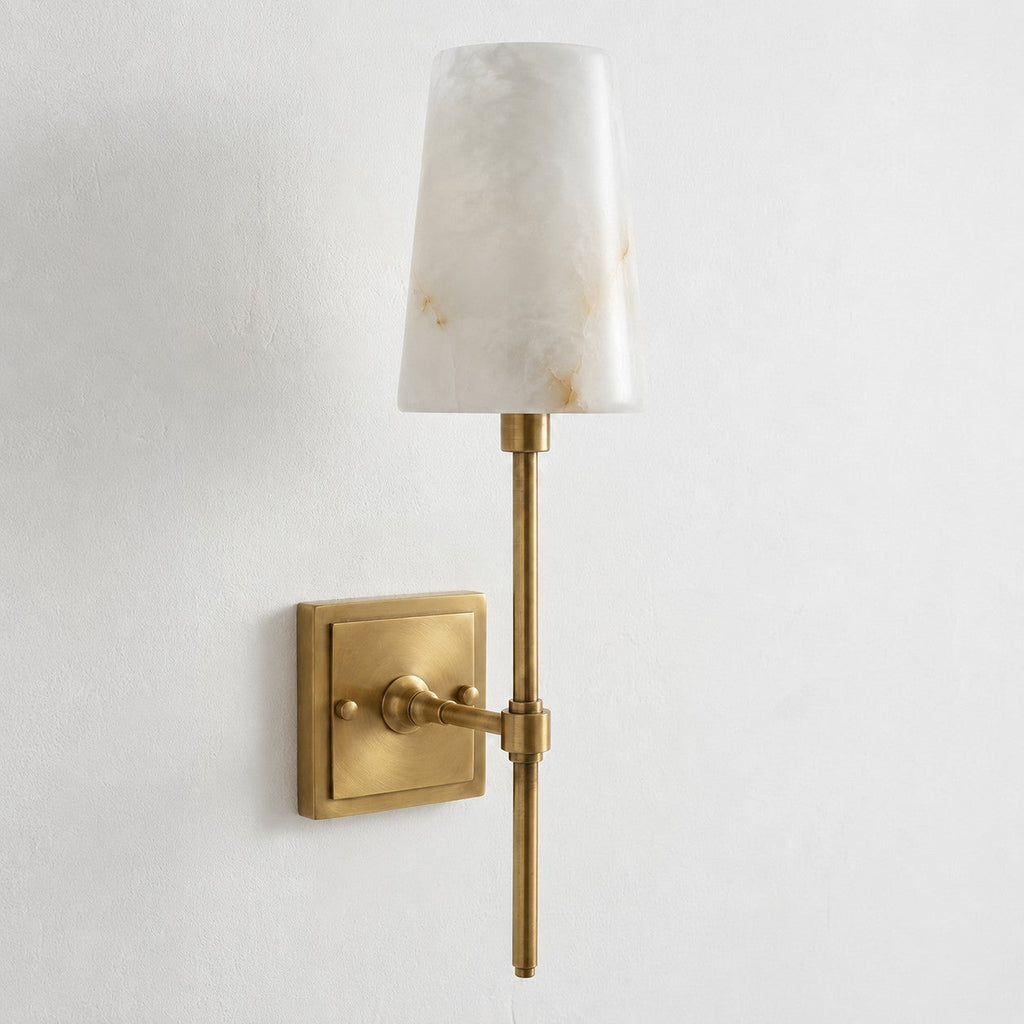 Tall Alabaster Globe Arm Wall Sconce, product view 12