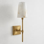 Tall Alabaster Globe Arm Wall Sconce, product view 12
