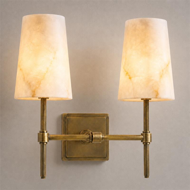 Tall Alabaster Globe Arm Wall Sconce, product view 15