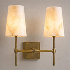 Tall Alabaster Globe Arm Wall Sconce, product view 15