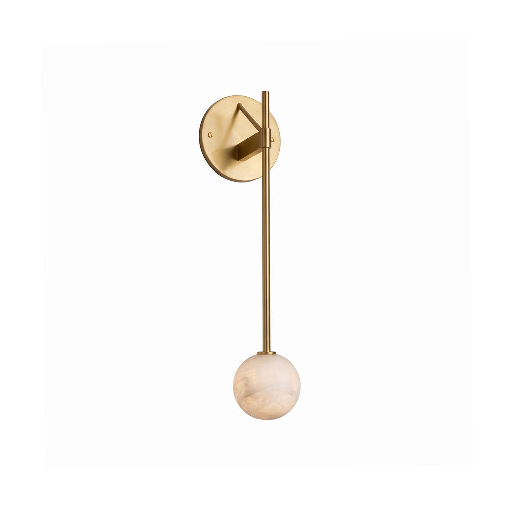 Tall-Stem Alabaster Globe Wall Sconce, product view 1