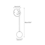 Tall-Stem Alabaster Globe Wall Sconce, product view 3