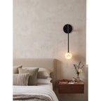 Tall-Stem Alabaster Globe Wall Sconce, product view 6