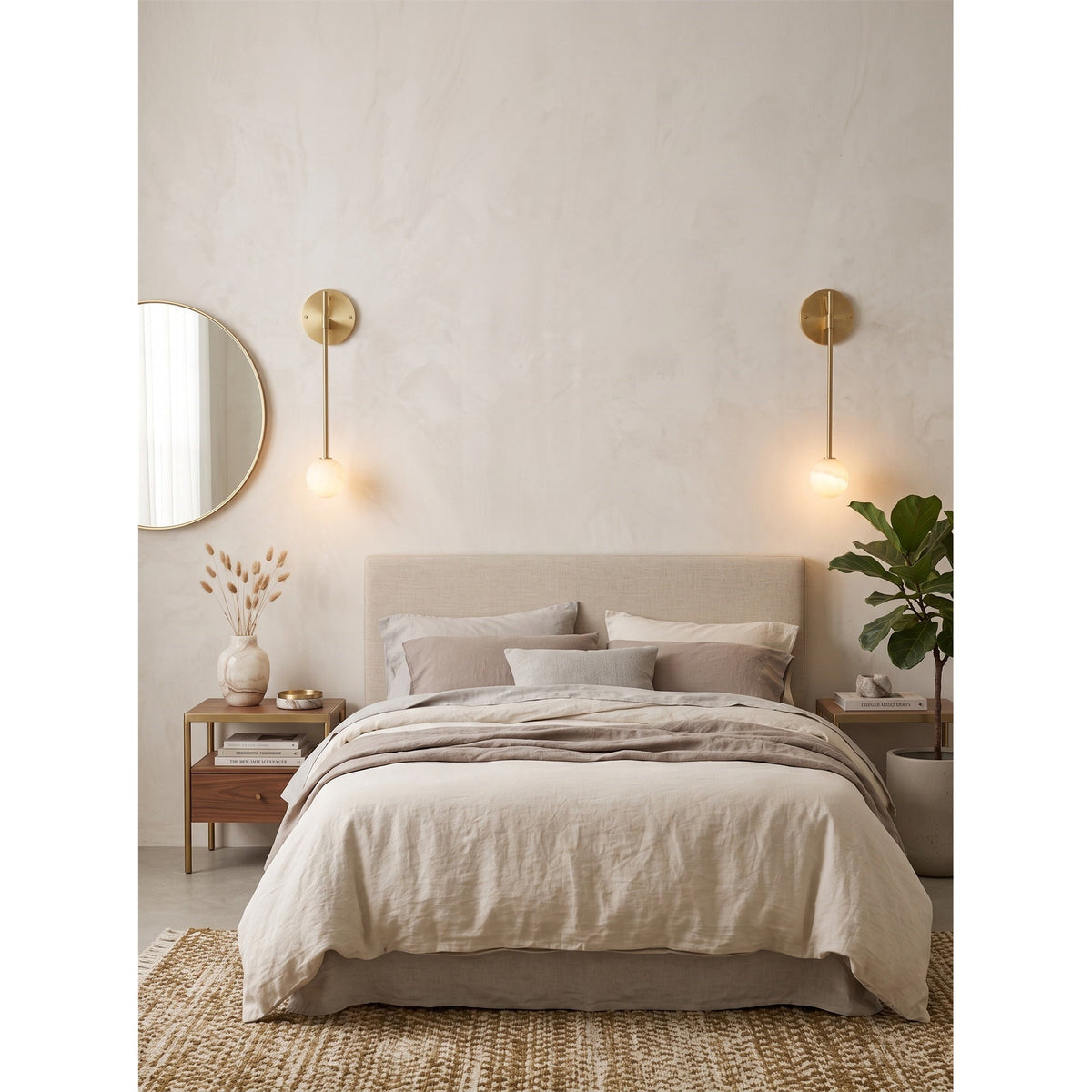 Tall-Stem Alabaster Globe Wall Sconce, product view 9