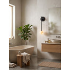 Tall-Stem Alabaster Globe Wall Sconce, product view 11