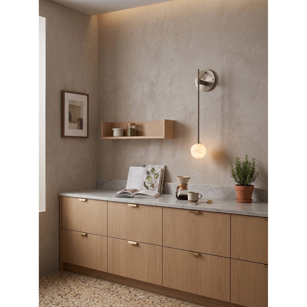 Tall-Stem Alabaster Globe Wall Sconce, product view 13