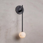 Tall-Stem Alabaster Globe Wall Sconce, product view 15