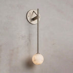 Tall-Stem Alabaster Globe Wall Sconce, product view 16