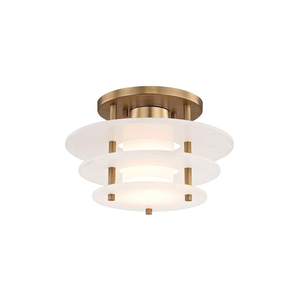 Tiered Alabaster Disc Flush Mount Ceiling Light, product view 1