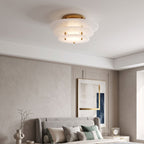 Tiered Alabaster Disc Flush Mount Ceiling Light, product view 3