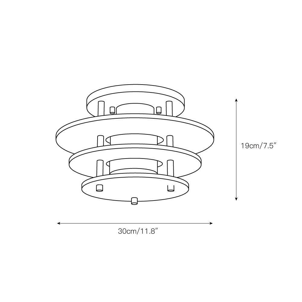 Tiered Alabaster Disc Flush Mount Ceiling Light, product view 4