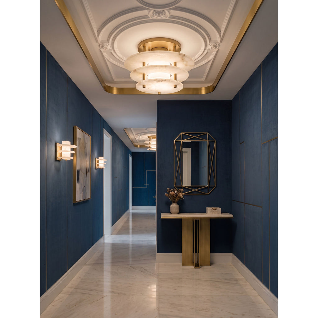 Tiered Alabaster Disc Flush Mount Ceiling Light, product view 7