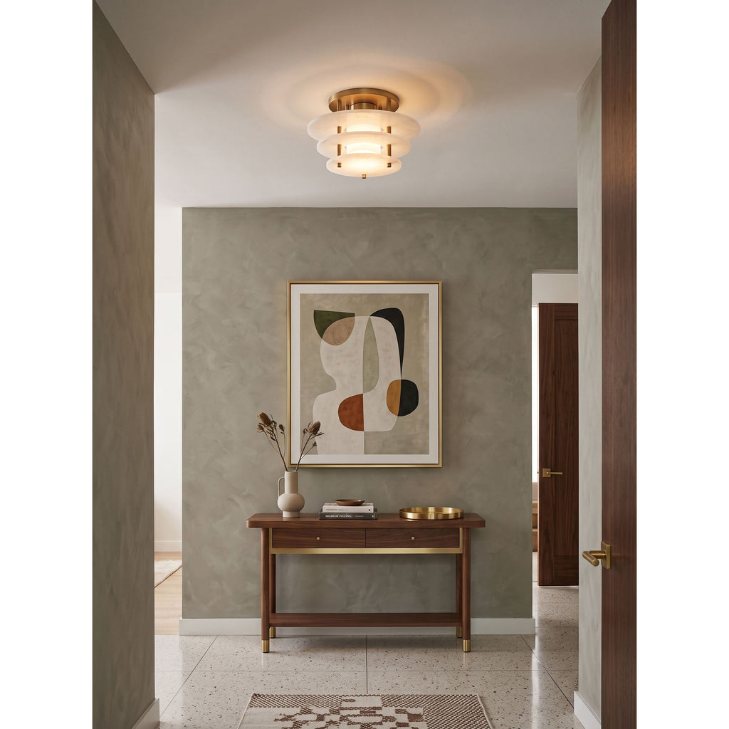 Tiered Alabaster Disc Flush Mount Ceiling Light, product view 9