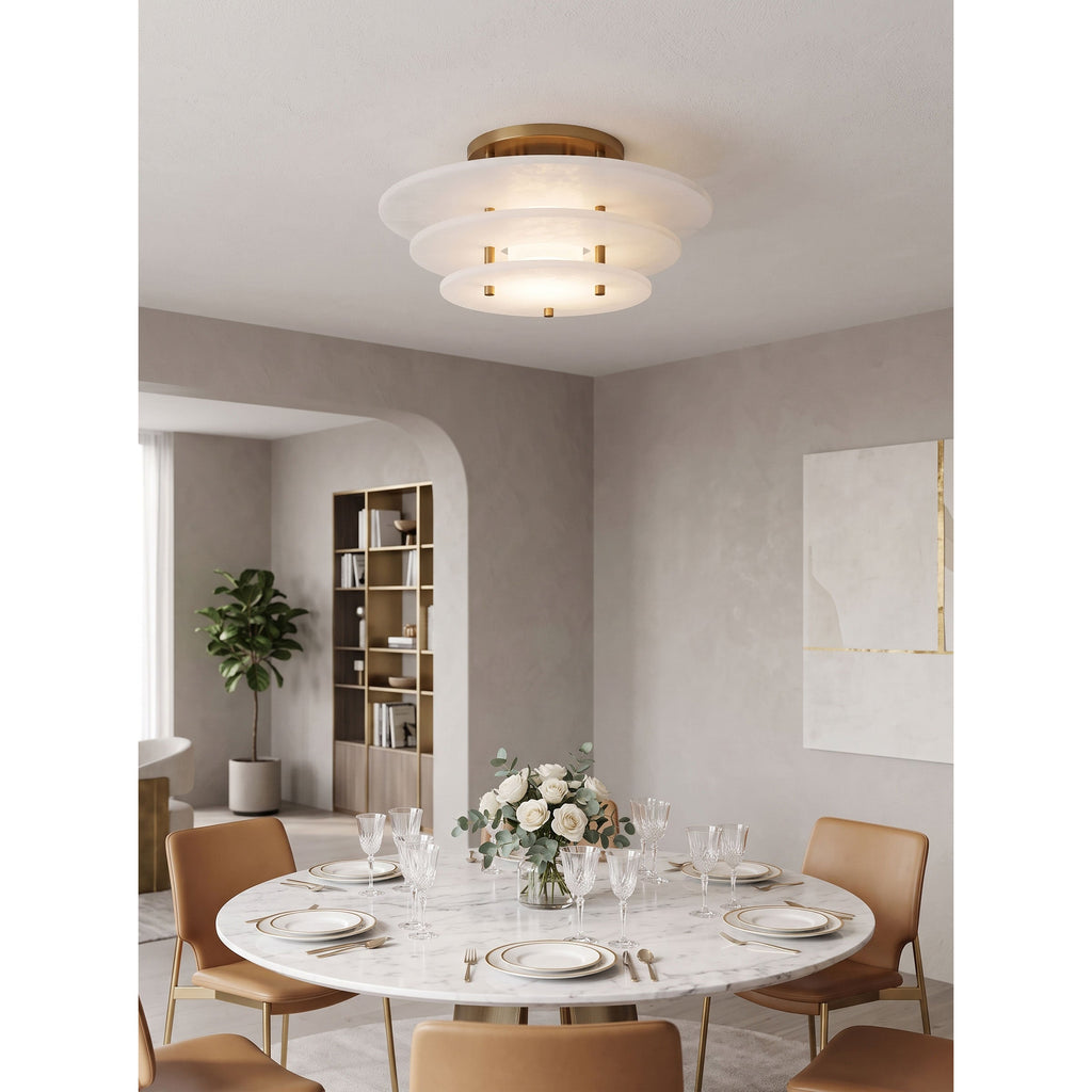 Tiered Alabaster Disc Flush Mount Ceiling Light, product view 10