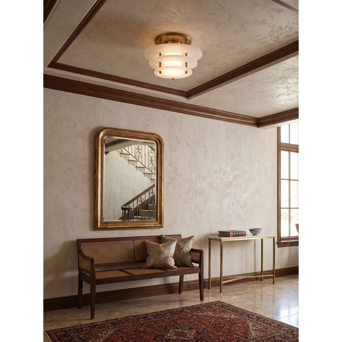 Tiered Alabaster Disc Flush Mount Ceiling Light, product view 11