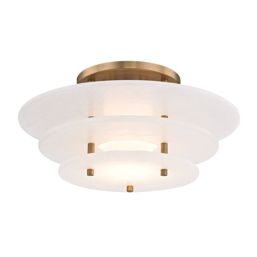 Tiered Alabaster Disc Flush Mount Ceiling Light, product view 12