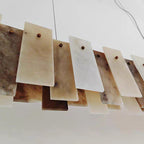 Tobacco-Hued Alabaster Chandelier by Bling Lighting Studio