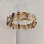 Tobacco-Hued Alabaster Chandelier by Bling Lighting Studio