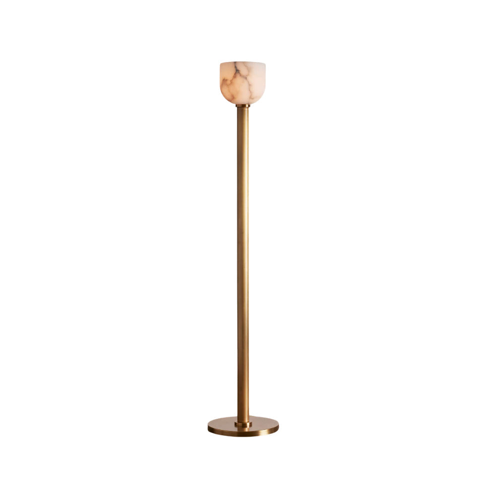 Torch-Style Alabaster Floor Lamp, product view 1