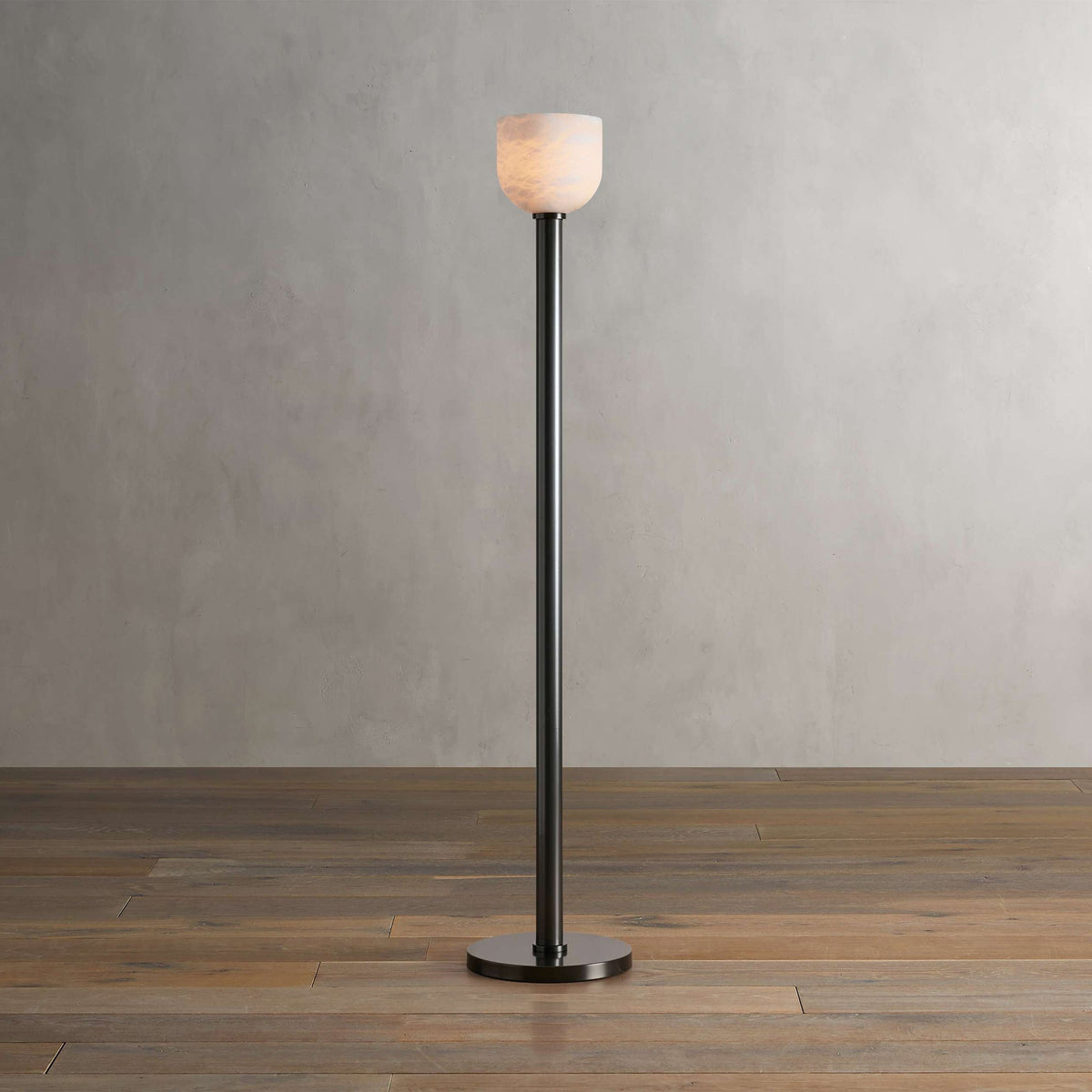 Torch-Style Alabaster Floor Lamp, product view 2