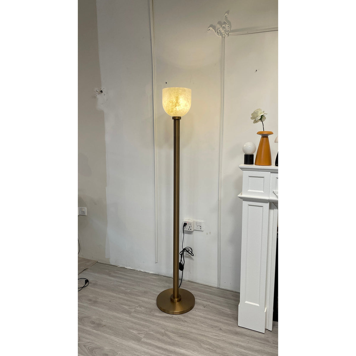 Torch-Style Alabaster Floor Lamp, product view 18