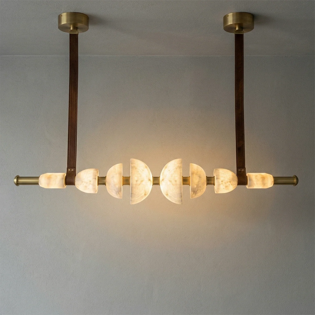 Lumina Alabaster Linear Chandelier by Bling Lighting Studio