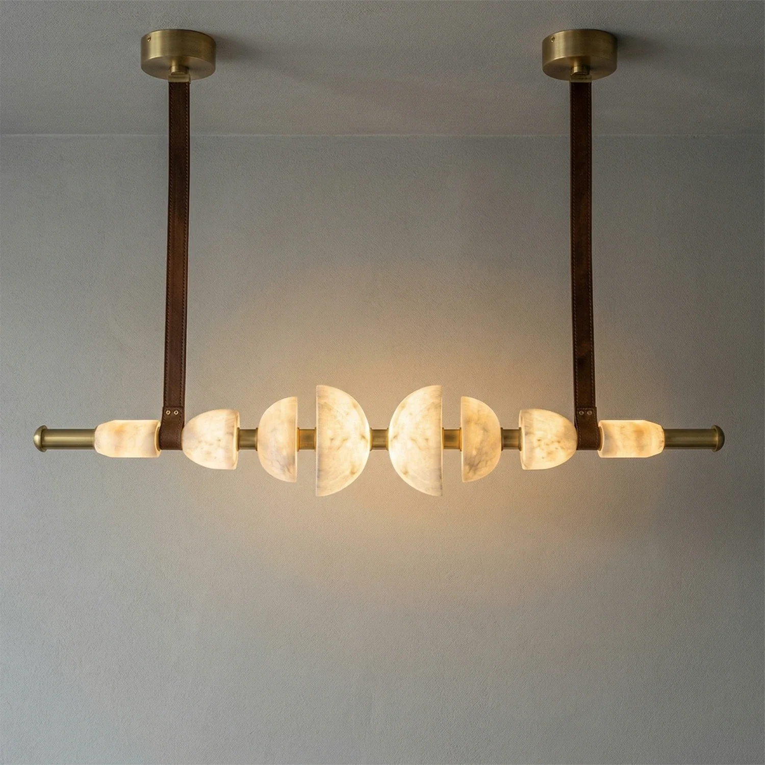 Lumina Alabaster Linear Chandelier by Bling Lighting Studio